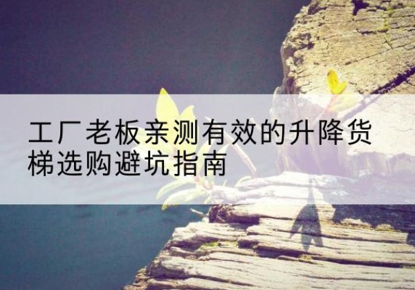 长葛升降货梯怎么选-工厂老板亲测有效的升降货梯选购避坑指南